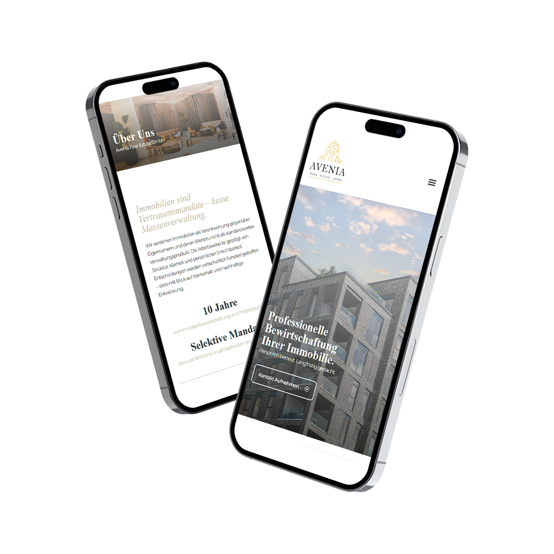 Avenia mobile website preview